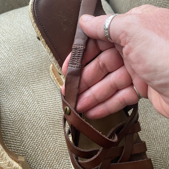 Michael Kors Brown Leather Jute 70’s Boho Festival Wedge Sandals. Size 11. EUC. - Picture 10 of 15
